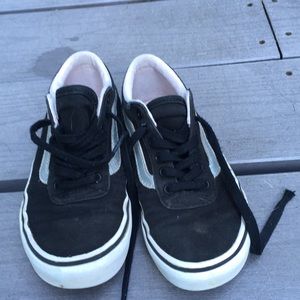 Girls black and silver vans